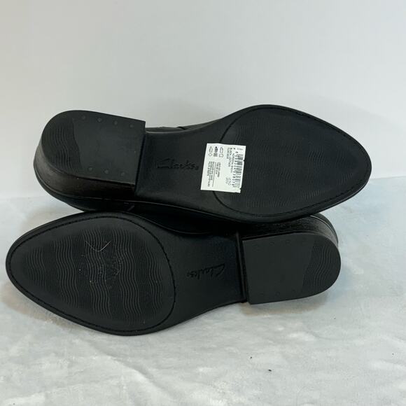 Clarks Adreena Show Black Leather Side Zip Buckle Comfort Ankle Bootie Women 6 - Picture 13 of 13